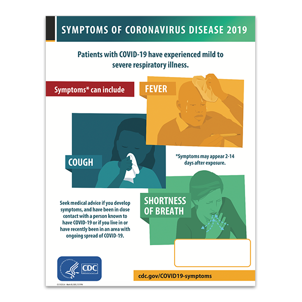 Covid 19 Flyer Symptoms Of Coronavirus 8 5 X 11 Notes Inc Usa